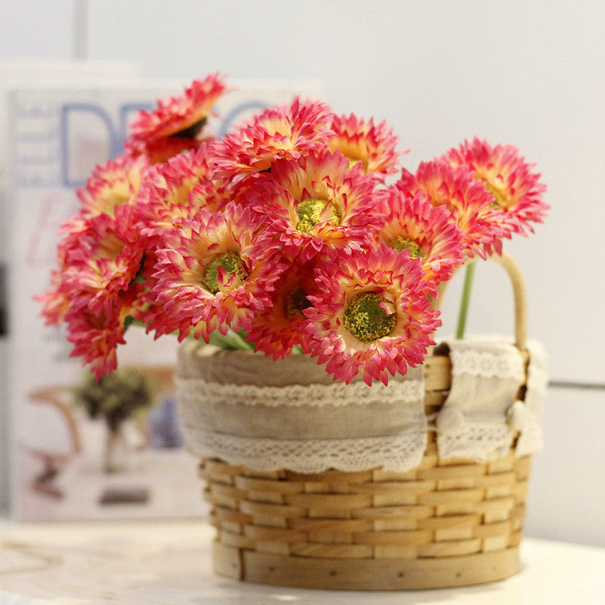 10 Stück 20cm Kunstblumen Afrikadaisy Stängel  Gerbera Bouquet Frühling - Blumenarrangements für Tischdekoration