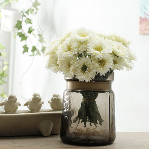 10 Stück 20cm Kunstblumen Afrikadaisy Stängel  Gerbera Bouquet Frühling - Blumenarrangements für Tischdekoration