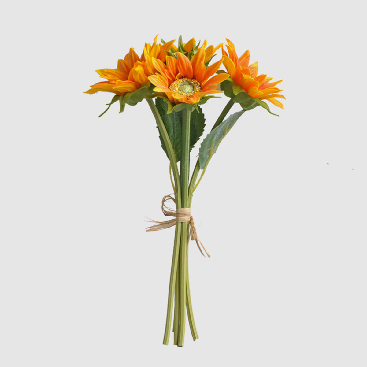 Real-Touch Künstliche Sonnenblumen – 5 Stück Set mit Knospe, 33 cm, als Tischdeko für Hochzeit & Herbst, wasserabweisend & UV-beständig