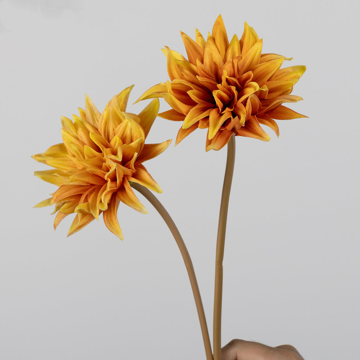 Künstliche Dahlie 37 cm, Hochwertige Stielblume in Vintage Herbstfarben, Täuschend Echte Kunstblume für Vase, Deko, Hochzeit & Gestecke