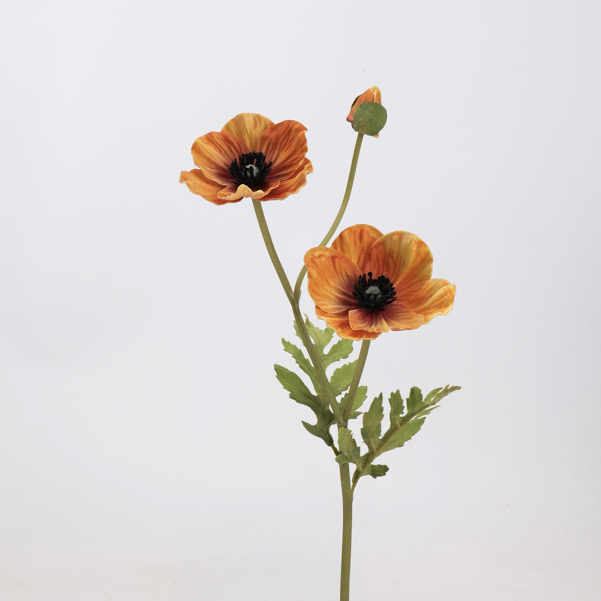 Mohnblume künstlich 38 cm, hochwertiger Real Touch Mohn-Stiel, täuschend echt für Vase, Hochzeitsdeko, Arrangements & Landhausstil