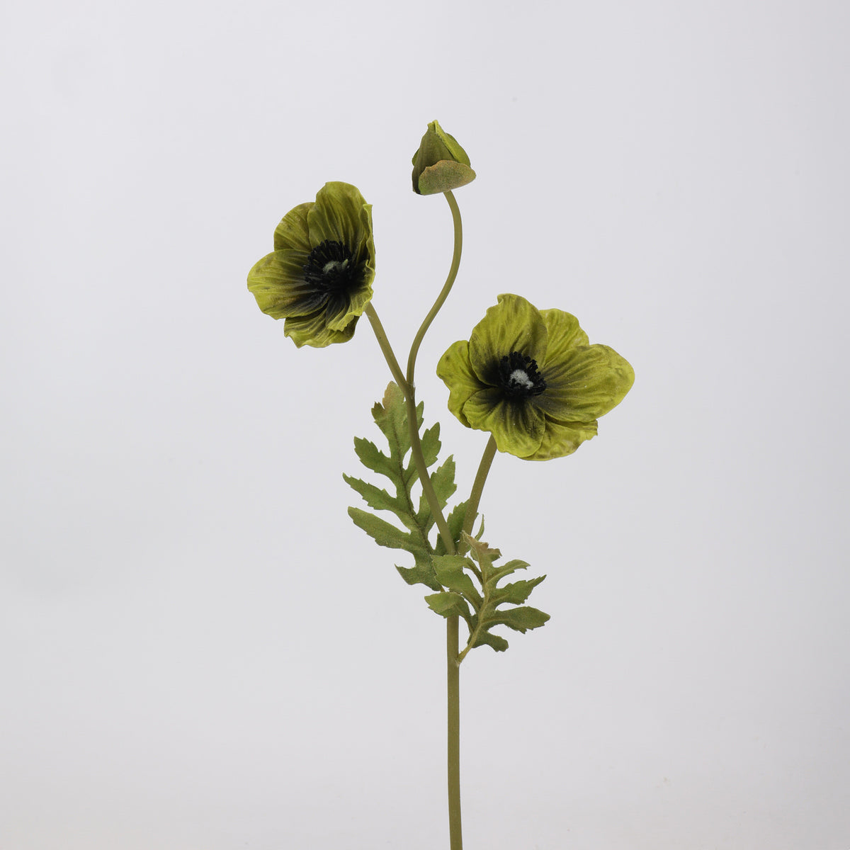 Mohnblume künstlich 38 cm, hochwertiger Real Touch Mohn-Stiel, täuschend echt für Vase, Hochzeitsdeko, Arrangements & Landhausstil