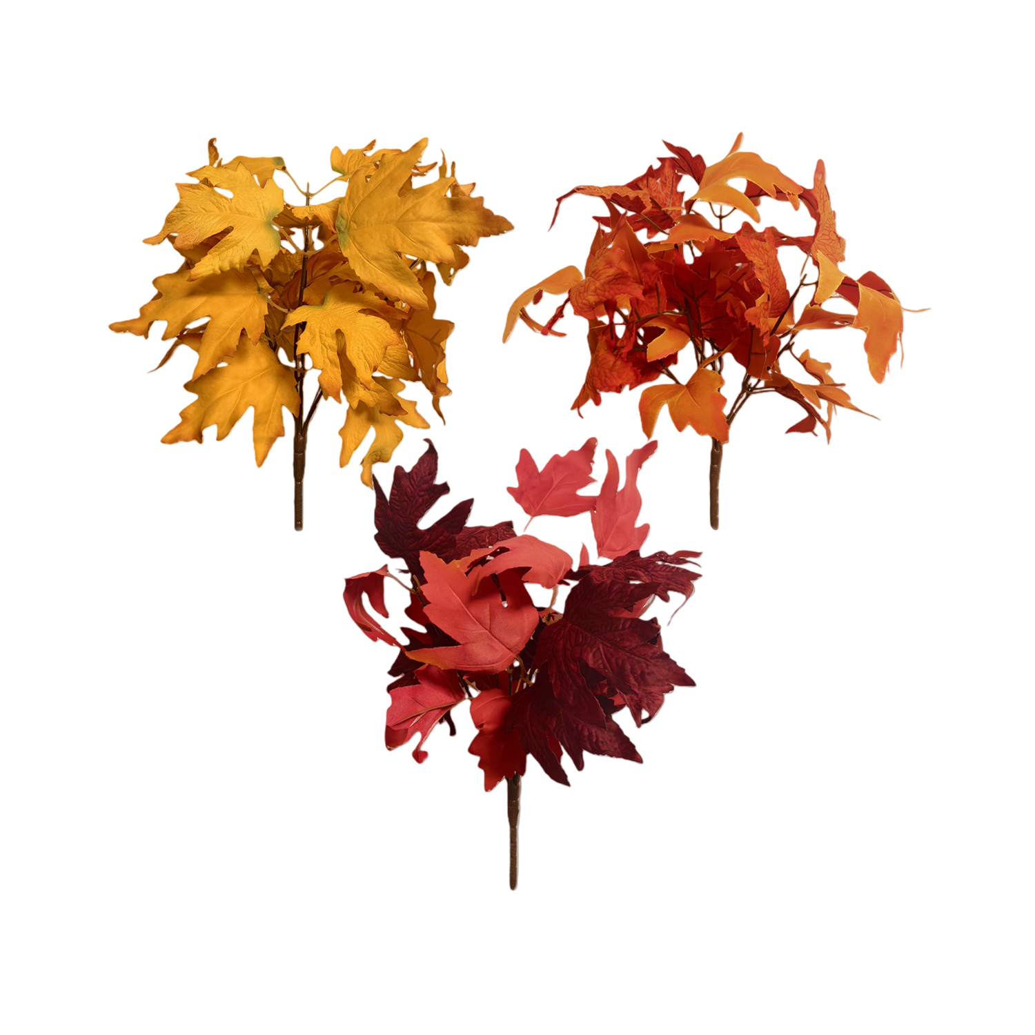 3er Set Künstliche Herbst-Ahornzweige mit 18 Blattstielen, 35 cm Faux Herbstlaub Sträuße für Vase, Heimdekoration, Thanksgiving Mittelpunkt & Hochzeit