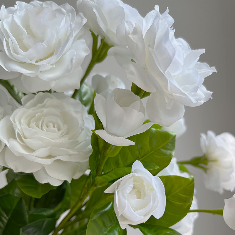 Real Touch Weiße Gardenie Kunstblume, 56 cm Hoch, 2 Blüten, Perfekt für Hochzeit und Taufe Deko