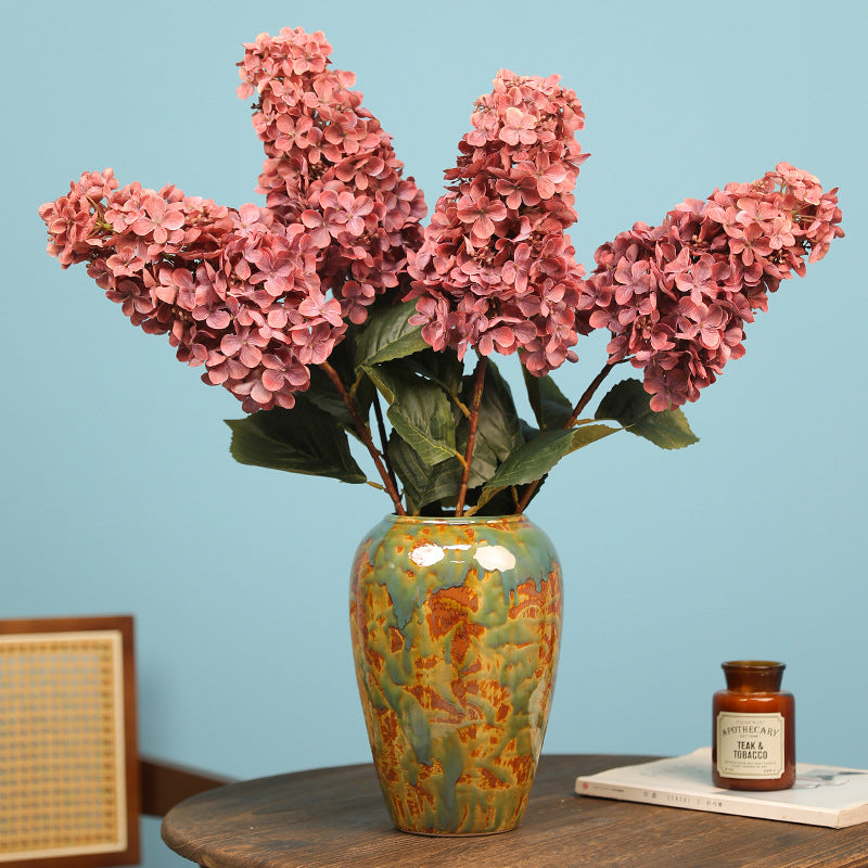 Bulk-Set 4 Stück 84 cm hohe Faux-Rispenhortensien – extra lange Kunstblumen für Bodenvasen, herbstliche Wohn-Deko & Hochzeitsgestecke (Vase nicht inklusive)