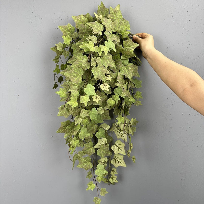 Künstlicher Efeu Hängend 2er Set, 73cm, Täuschend Echte Efeugirlande in Herbstfarben, Kunstpflanze für Wanddeko, Hochzeit & Regal