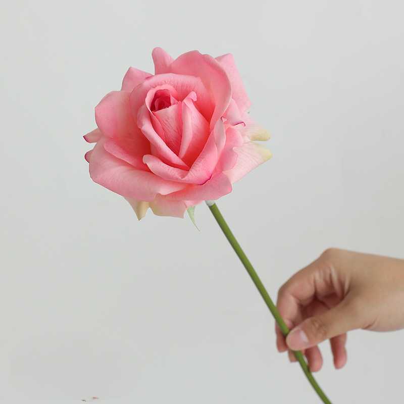 Real Touch Kunstrose 36 cm, Einzelne Rose mit naturgetreuer Haptik, Premium Kunstblume für Vase, Hochzeit & langlebige Dekoration