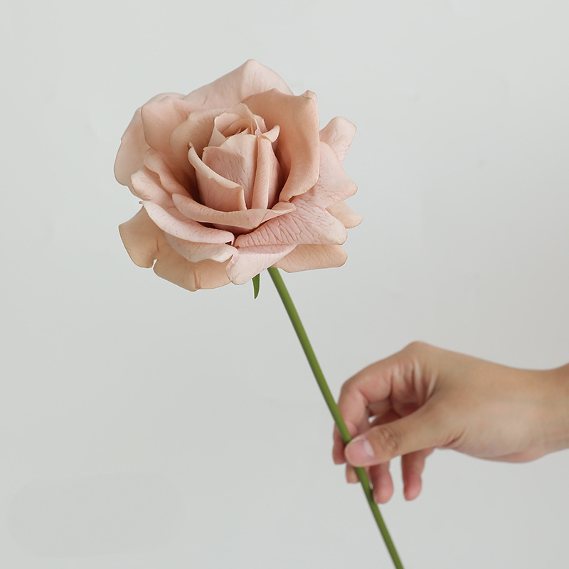 Real Touch Kunstrose 36 cm, Einzelne Rose mit naturgetreuer Haptik, Premium Kunstblume für Vase, Hochzeit & langlebige Dekoration