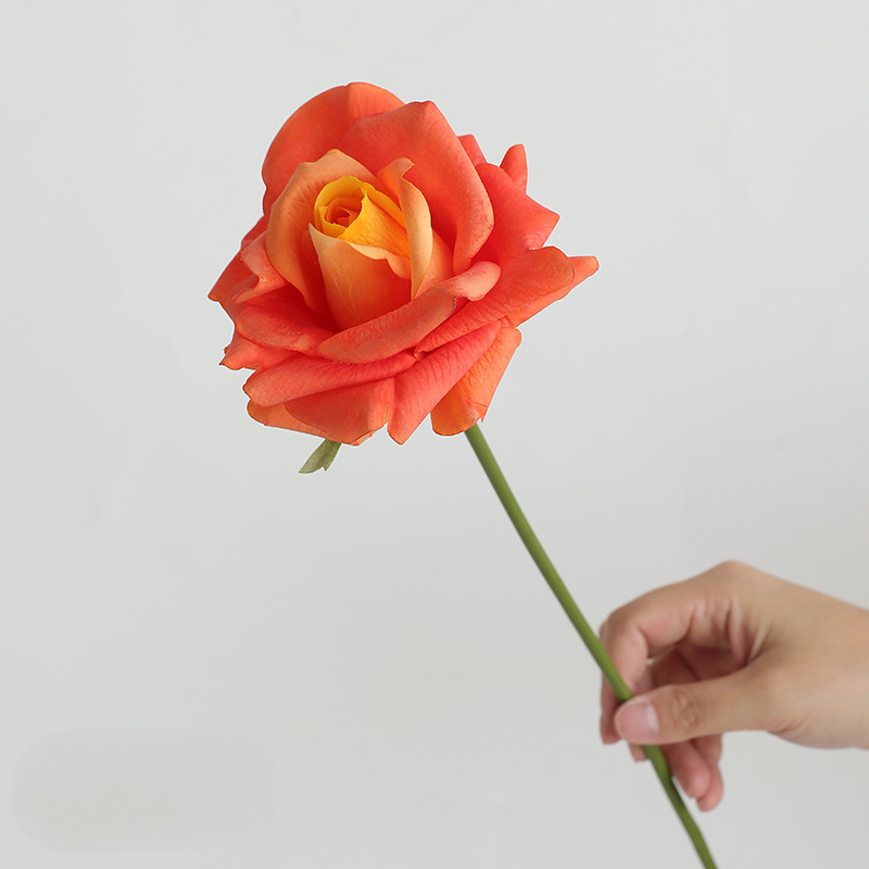 Real Touch Kunstrose 36 cm, Einzelne Rose mit naturgetreuer Haptik, Premium Kunstblume für Vase, Hochzeit & langlebige Dekoration