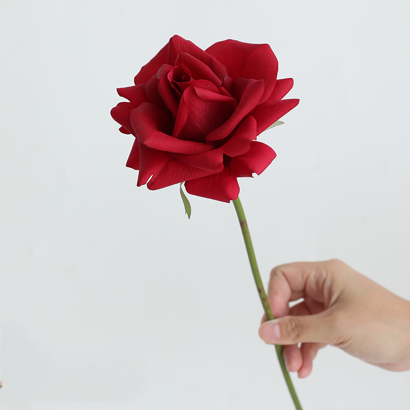 Real Touch Kunstrose 36 cm, Einzelne Rose mit naturgetreuer Haptik, Premium Kunstblume für Vase, Hochzeit & langlebige Dekoration