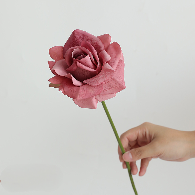 Real Touch Kunstrose 36 cm, Einzelne Rose mit naturgetreuer Haptik, Premium Kunstblume für Vase, Hochzeit & langlebige Dekoration