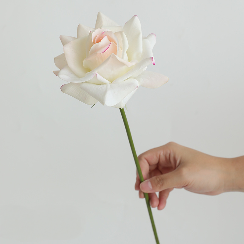 Real Touch Kunstrose 36 cm, Einzelne Rose mit naturgetreuer Haptik, Premium Kunstblume für Vase, Hochzeit & langlebige Dekoration