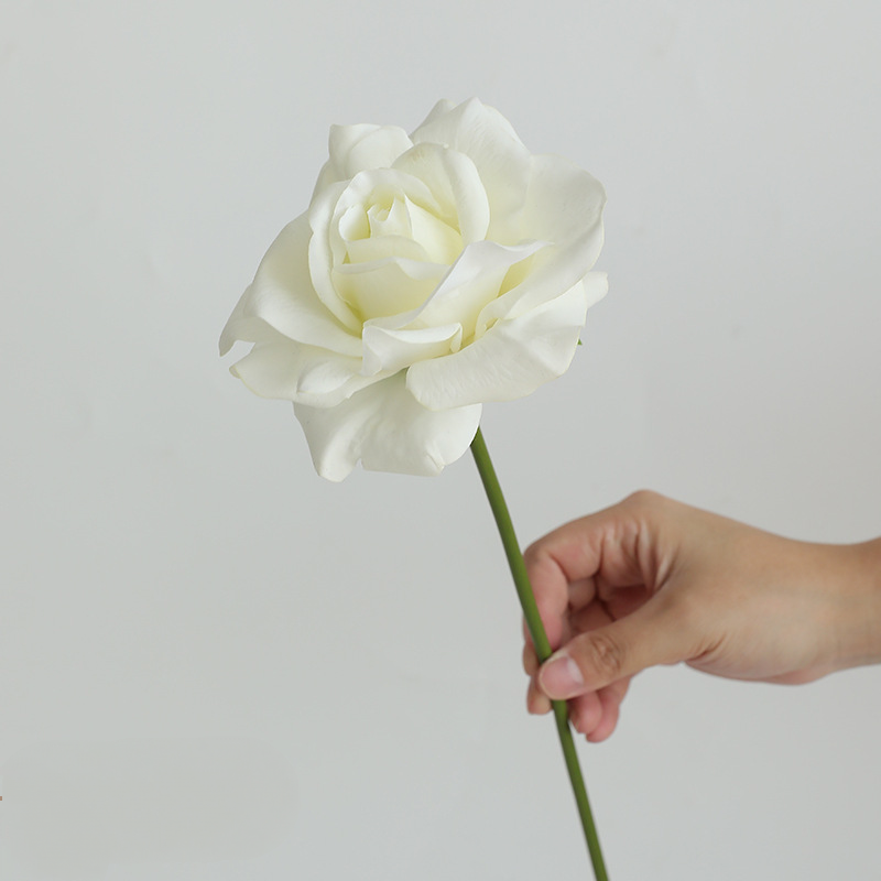 Real Touch Kunstrose 36 cm, Einzelne Rose mit naturgetreuer Haptik, Premium Kunstblume für Vase, Hochzeit & langlebige Dekoration