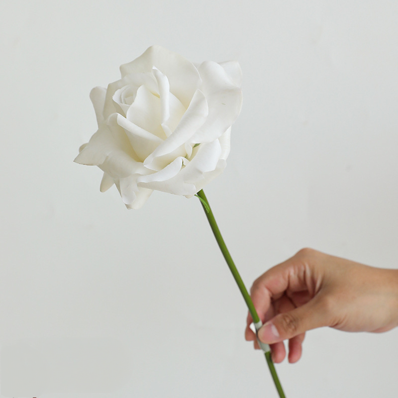 Real Touch Kunstrose 36 cm, Einzelne Rose mit naturgetreuer Haptik, Premium Kunstblume für Vase, Hochzeit & langlebige Dekoration