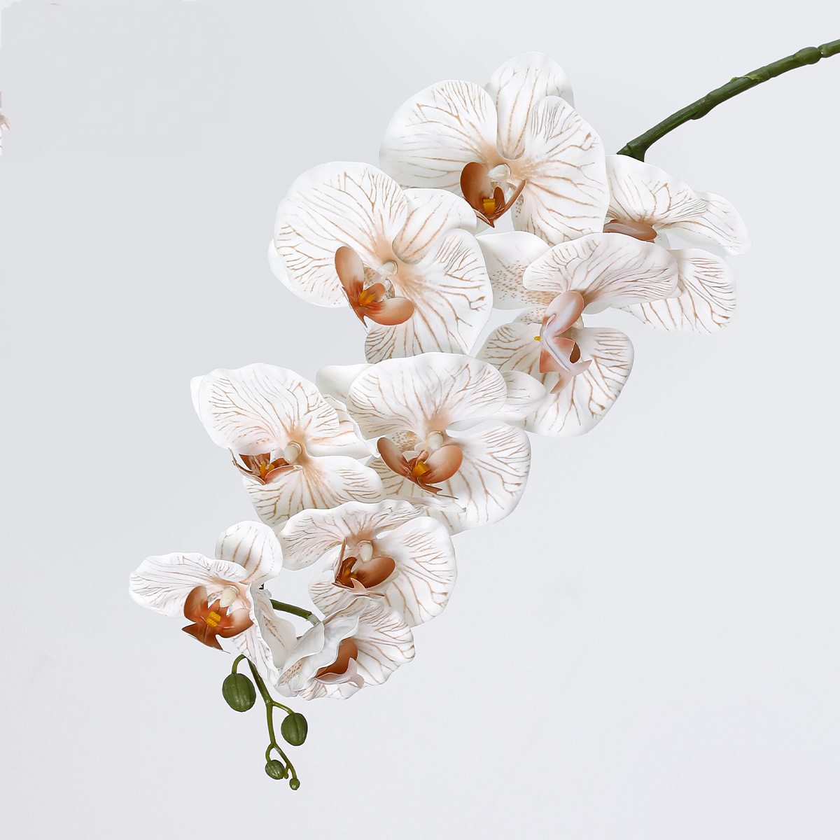 Phalaenopsis Orchidee künstlich 2er-Set, 102 cm langer Orchideenzweig mit 9 Blüten, Kunstblume für hohe Vasen, Hochzeit, Dekoration, extrem realistische Optik