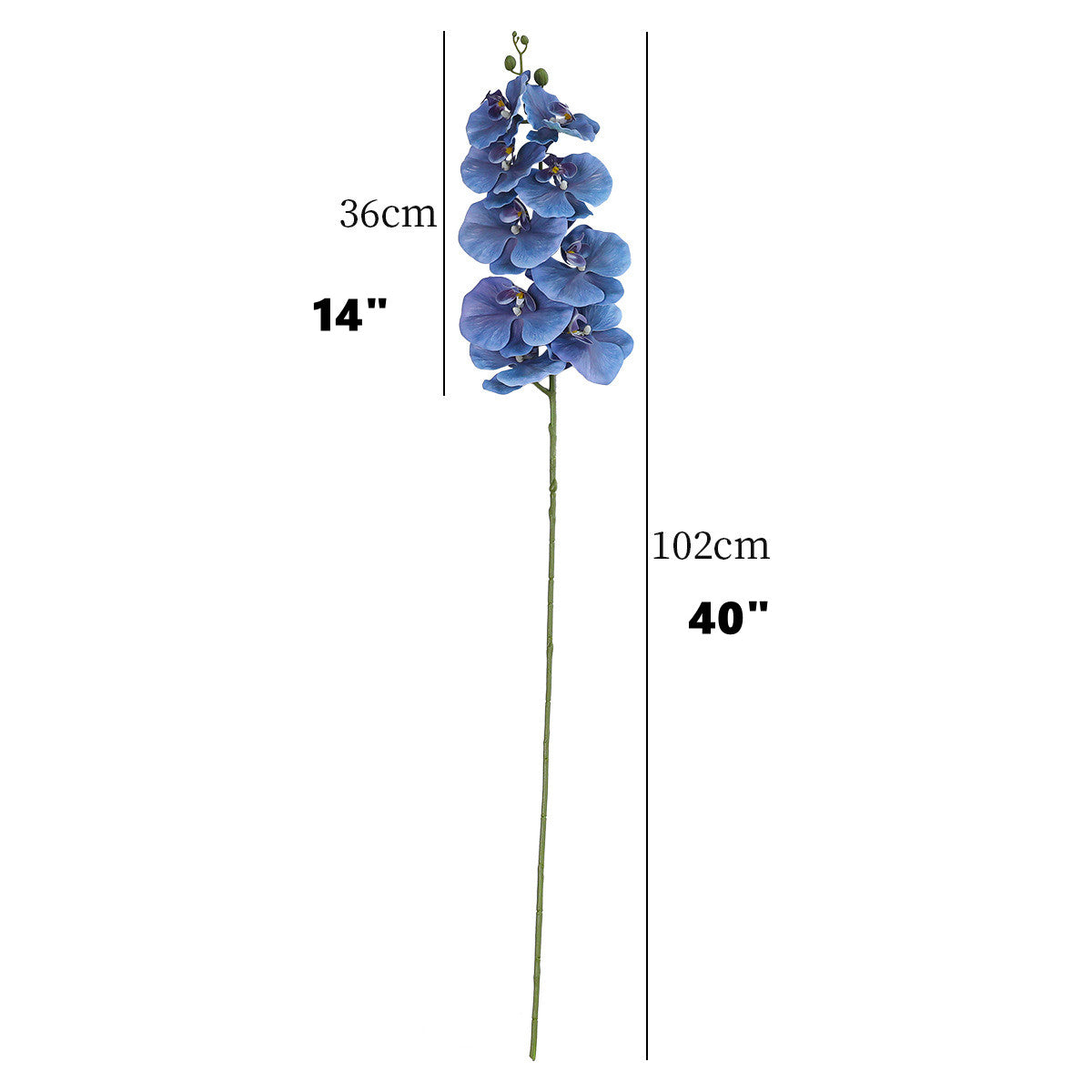 Phalaenopsis Orchidee künstlich 2er-Set, 102 cm langer Orchideenzweig mit 9 Blüten, Kunstblume für hohe Vasen, Hochzeit, Dekoration, extrem realistische Optik