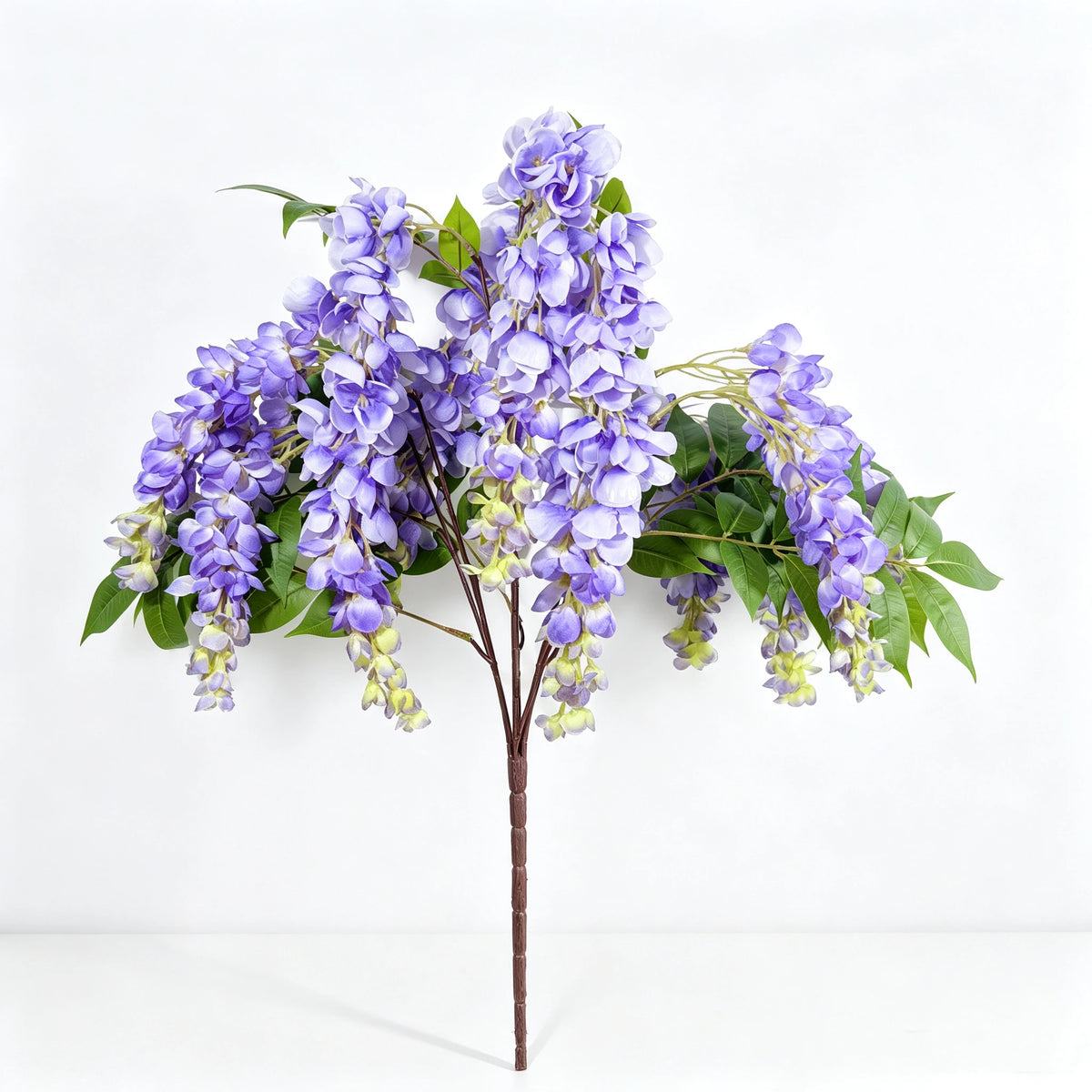 Künstlicher Blauregen Strauß 55cm, Hängende Seidenblumen in Premium-Qualität, Naturgetreue Kunstblumen für Deko, Hochzeit & Gastronomie