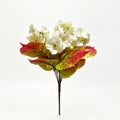 Künstlicher Hortensienstrauß 38 cm in Herbstweiß, 6 Stiele, Naturgetreue Kunstblumen für Hochzeit, Event-Deko & Floristik