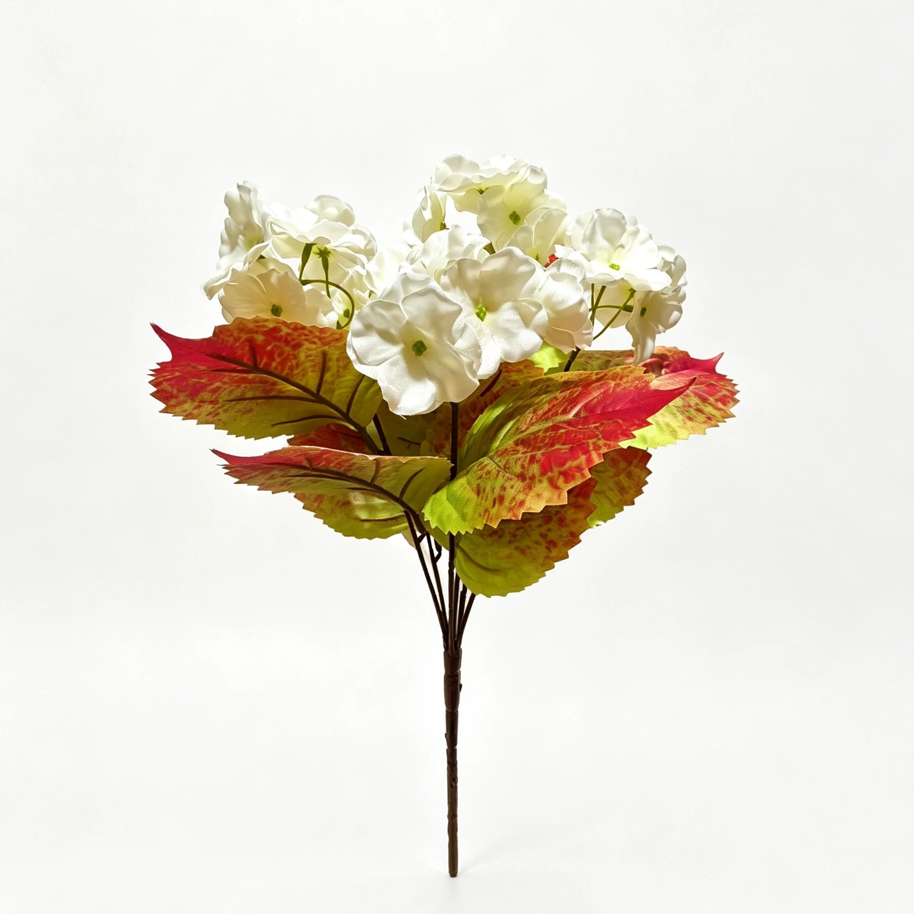 Künstlicher Hortensienstrauß 38 cm in Herbstweiß, 6 Stiele, Naturgetreue Kunstblumen für Hochzeit, Event-Deko & Floristik