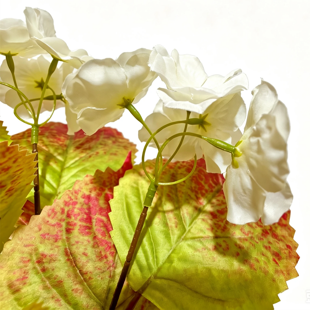 Künstlicher Hortensienstrauß 38 cm in Herbstweiß, 6 Stiele, Naturgetreue Kunstblumen für Hochzeit, Event-Deko & Floristik