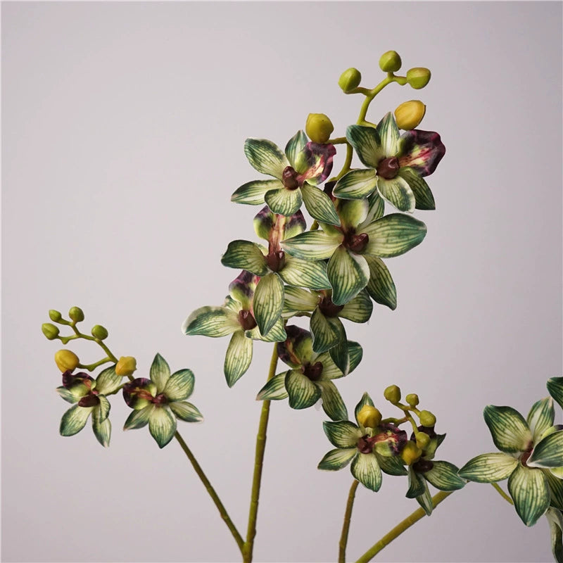 Künstlicher Orchideenzweig 87 cm | Real Touch | 18 Blüten | Kunstblume für Bodenvase, Hochzeit & Eventfloristik