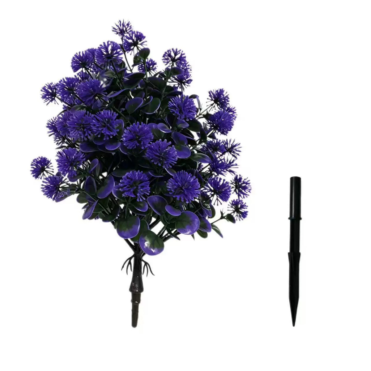 Künstlicher Pusteblumenball mit Eukalyptus, 47 cm, Täuschend Echte Kunstpflanze als Gartenstecker, für Gestecke, Hochzeit & Grabschmuck