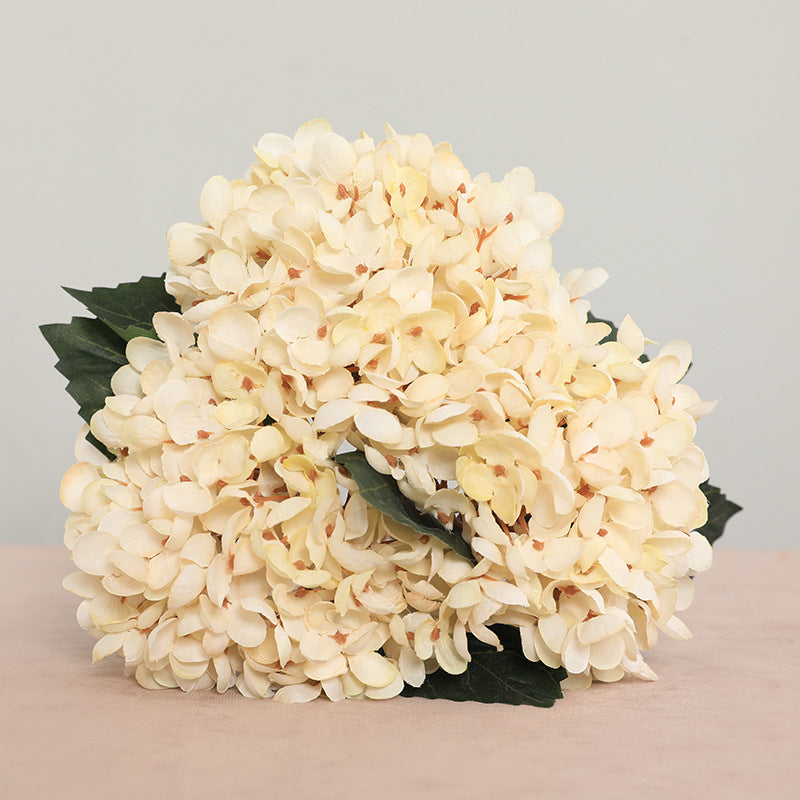 Hortensien Kunstblumen Strauß 33 cm | 3 Stiele | Realistische Herbst-Hortensie für Vase, Hochzeitsdeko & Floristik