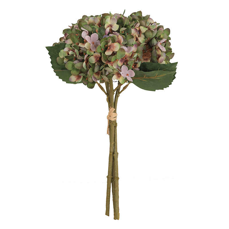 Hortensien Kunstblumen Strauß 33 cm | 3 Stiele | Realistische Herbst-Hortensie für Vase, Hochzeitsdeko & Floristik