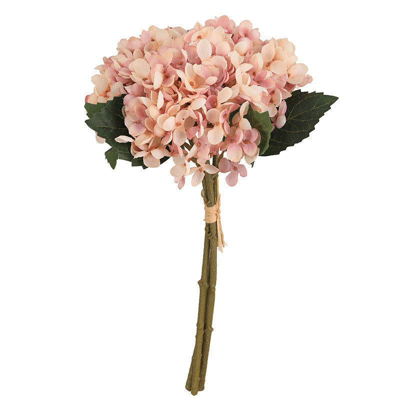 Hortensien Kunstblumen Strauß 33 cm | 3 Stiele | Realistische Herbst-Hortensie für Vase, Hochzeitsdeko & Floristik
