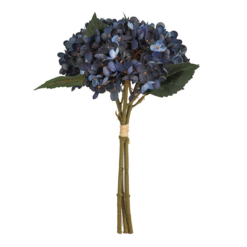 Hortensien Kunstblumen Strauß 33 cm | 3 Stiele | Realistische Herbst-Hortensie für Vase, Hochzeitsdeko & Floristik