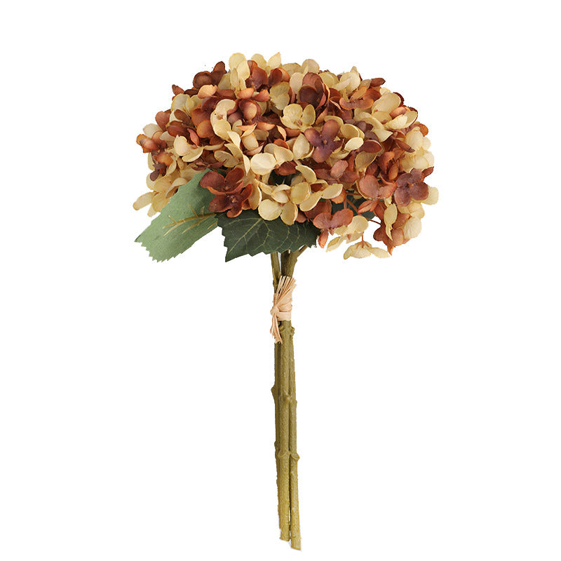 Hortensien Kunstblumen Strauß 33 cm | 3 Stiele | Realistische Herbst-Hortensie für Vase, Hochzeitsdeko & Floristik