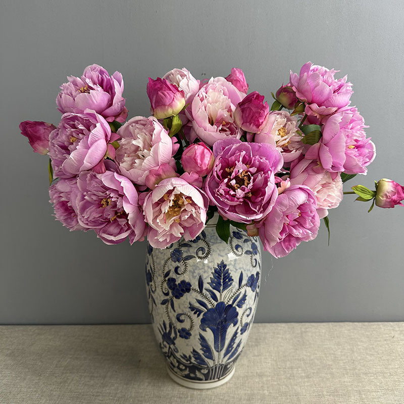 Künstliche Pfingstrose 50 cm, 2er-Set – Seidenblumen mit je 2 Blütenköpfen für Vase, Hochzeit & Deko