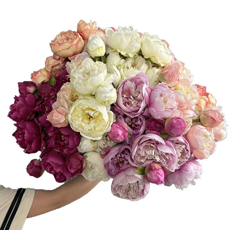 Künstliche Pfingstrose 50 cm, 2er-Set – Seidenblumen mit je 2 Blütenköpfen für Vase, Hochzeit & Deko