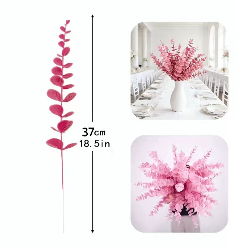 Eukalyptus Zweige Künstlich (20 Stk.), 47cm Deko Äste, Täuschend Echte Kunstblumen für Vase, Hochzeit & Floristik, Salbeigrün