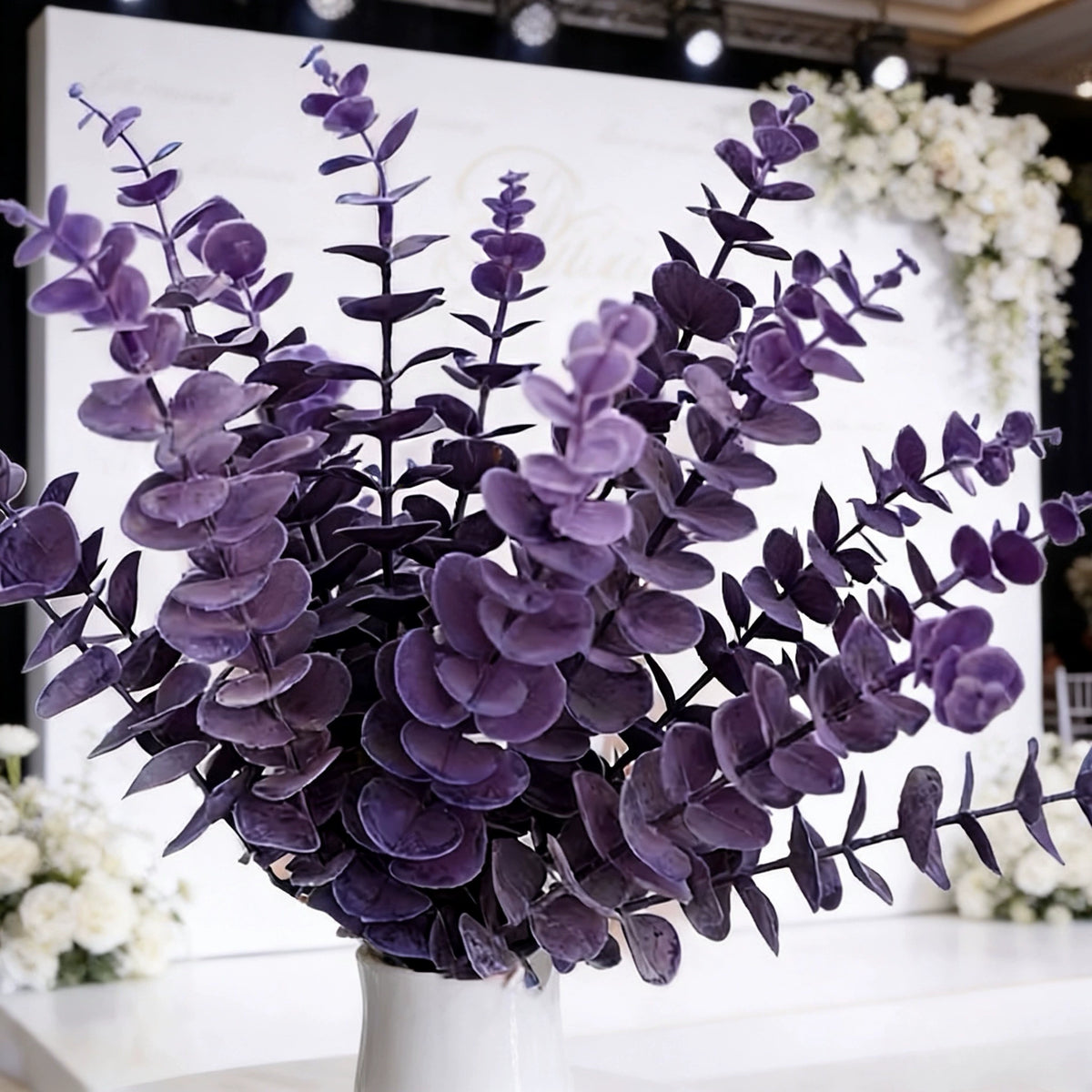 Eukalyptus Zweige Künstlich (20 Stk.), 47cm Deko Äste, Täuschend Echte Kunstblumen für Vase, Hochzeit & Floristik, Salbeigrün