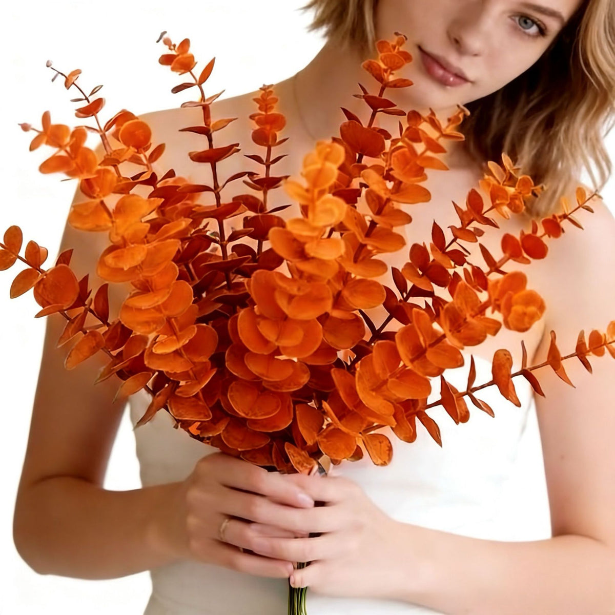 Eukalyptus Zweige Künstlich (20 Stk.), 47cm Deko Äste, Täuschend Echte Kunstblumen für Vase, Hochzeit & Floristik, Salbeigrün