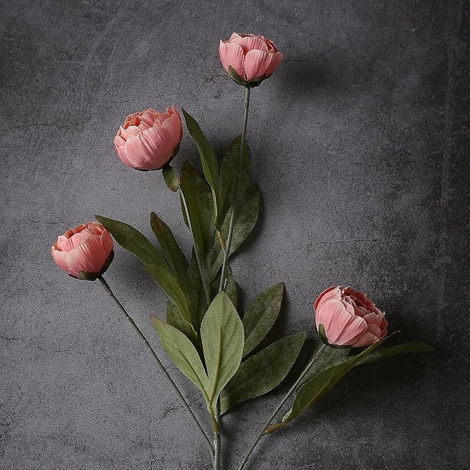 6er Set Pfingstrosen Kunstblumen 69 cm – Seidenblumen für Vase, Hochzeit & Deko