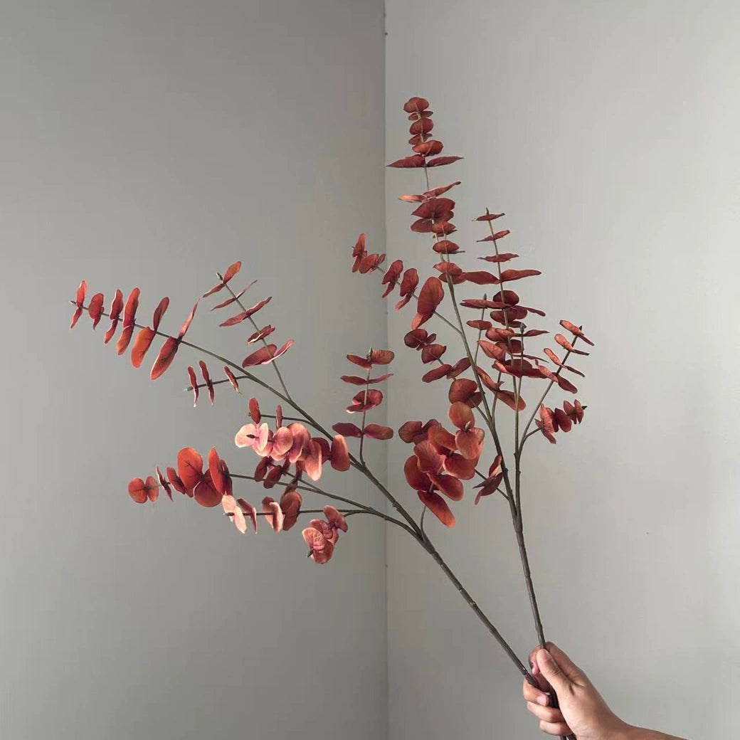 Eukalyptuszweig künstlich 90cm, täuschend echt, hochwertiger Dekozweig für Vase, Hochzeit & Floristik, langlebige Kunstpflanze
