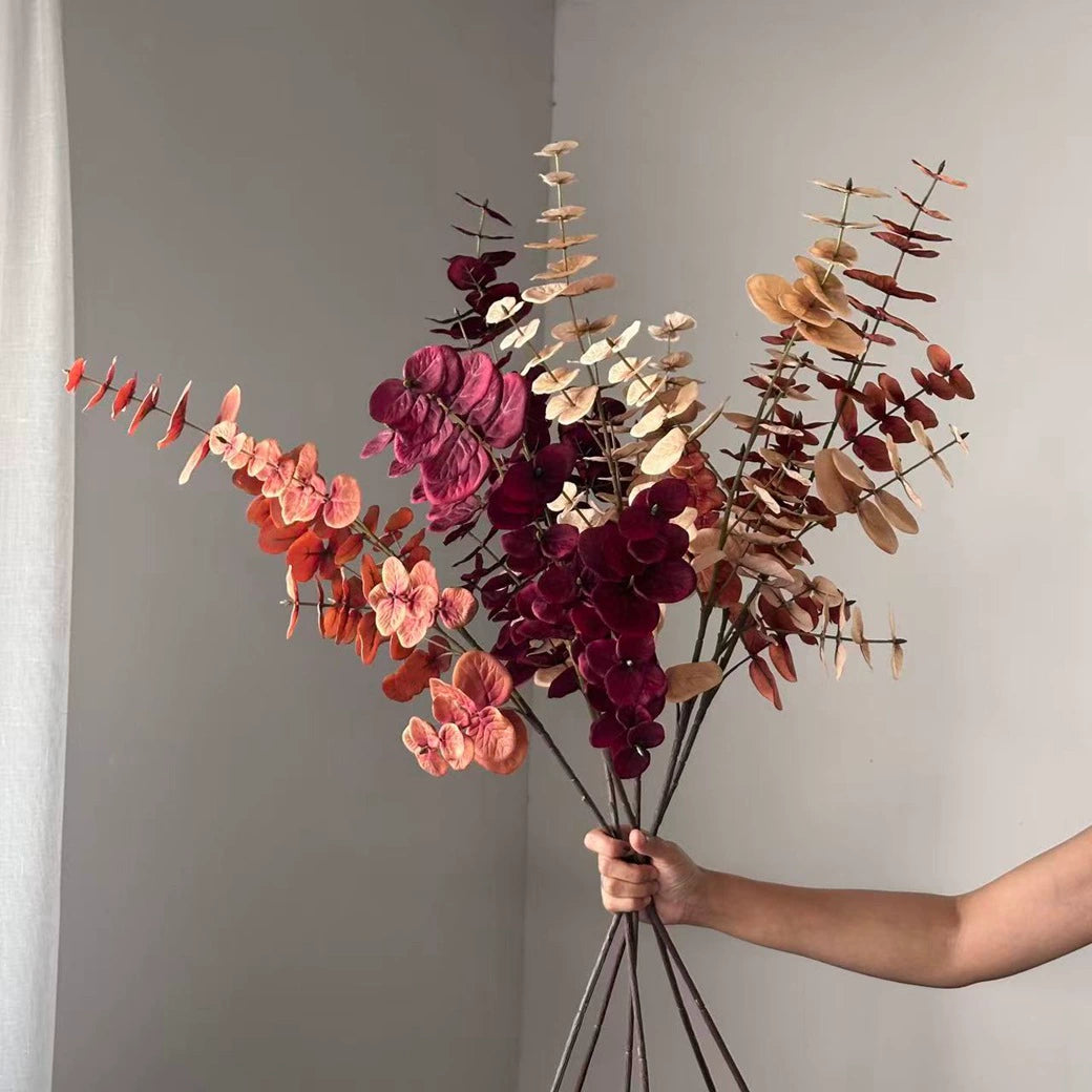 Eukalyptuszweig künstlich 90cm, täuschend echt, hochwertiger Dekozweig für Vase, Hochzeit & Floristik, langlebige Kunstpflanze