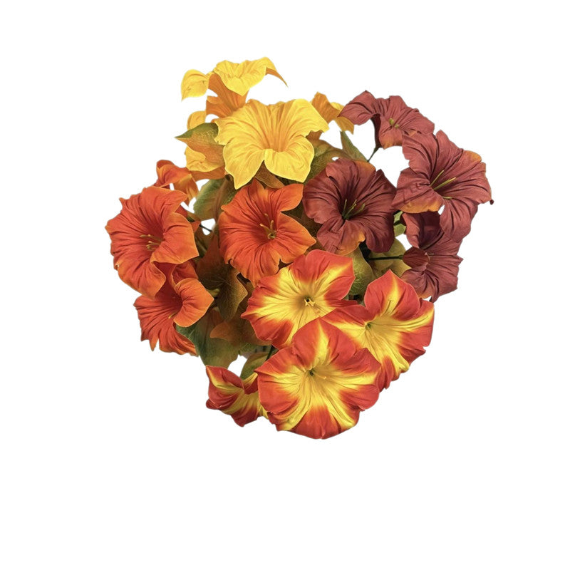 Petunien Kunstblumen 5er Set (30cm) in Herbstfarben, Täuschend Echte Blumen für Dekoration, Hochzeit, Vase & Floristik
