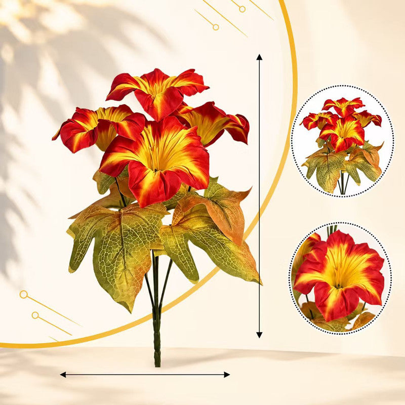 Petunien Kunstblumen 5er Set (30cm) in Herbstfarben, Täuschend Echte Blumen für Dekoration, Hochzeit, Vase & Floristik