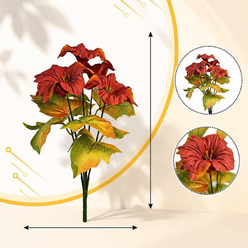 Petunien Kunstblumen 5er Set (30cm) in Herbstfarben, Täuschend Echte Blumen für Dekoration, Hochzeit, Vase & Floristik