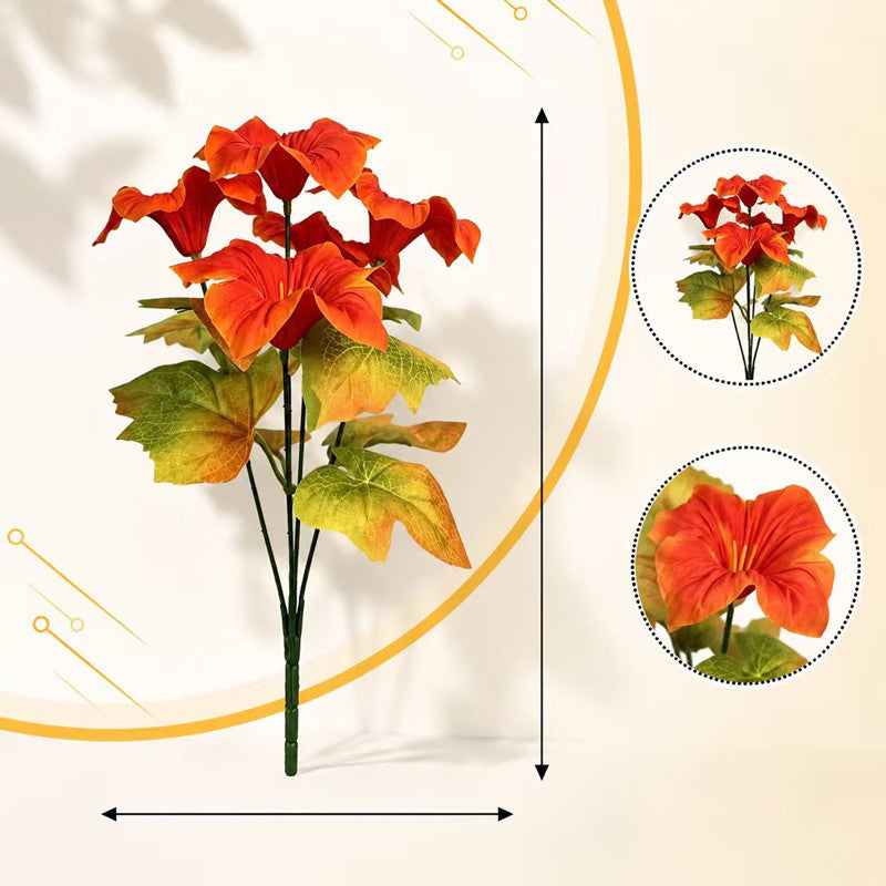 Petunien Kunstblumen 5er Set (30cm) in Herbstfarben, Täuschend Echte Blumen für Dekoration, Hochzeit, Vase & Floristik