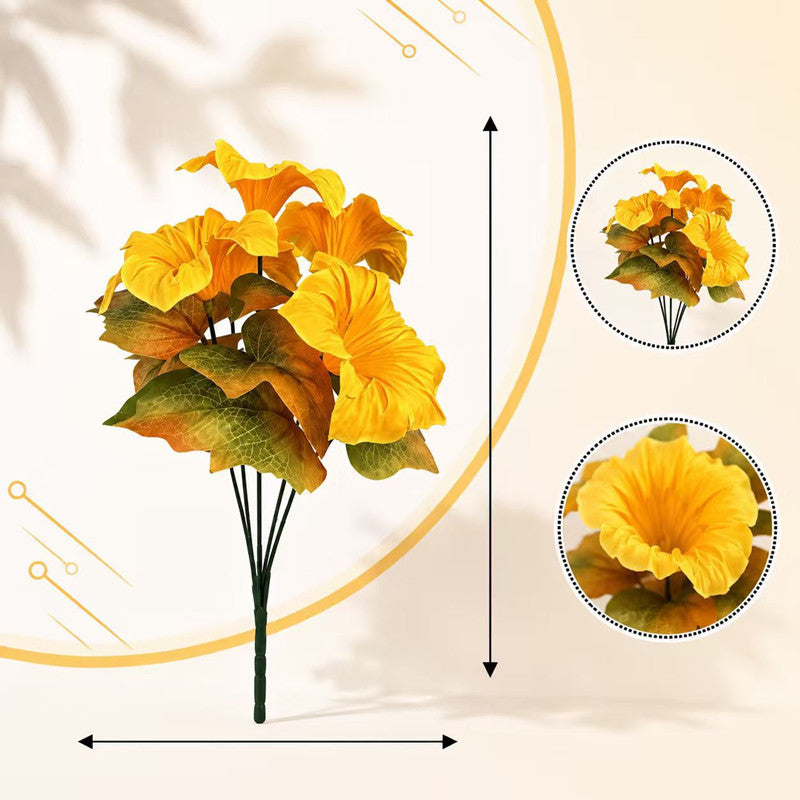 Petunien Kunstblumen 5er Set (30cm) in Herbstfarben, Täuschend Echte Blumen für Dekoration, Hochzeit, Vase & Floristik