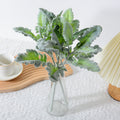 Silberblatt Künstlich 12er Set, 37cm, Realistisch Beflockte Deko Zweige, für Hochzeit, Gestecke, Grabschmuck & Vase, Mengenrabatt