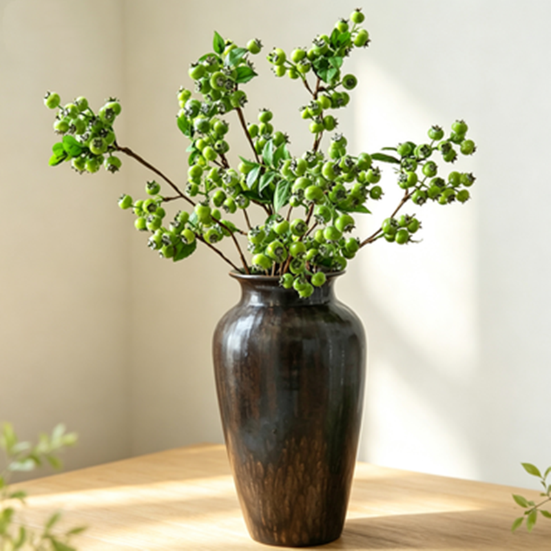 54 cm Künstliche Blaubeeren, Realistische Deko für Wohnzimmer, Hochzeitsdekoration, Fotografie-Requisiten, Ganzjahresdekoration