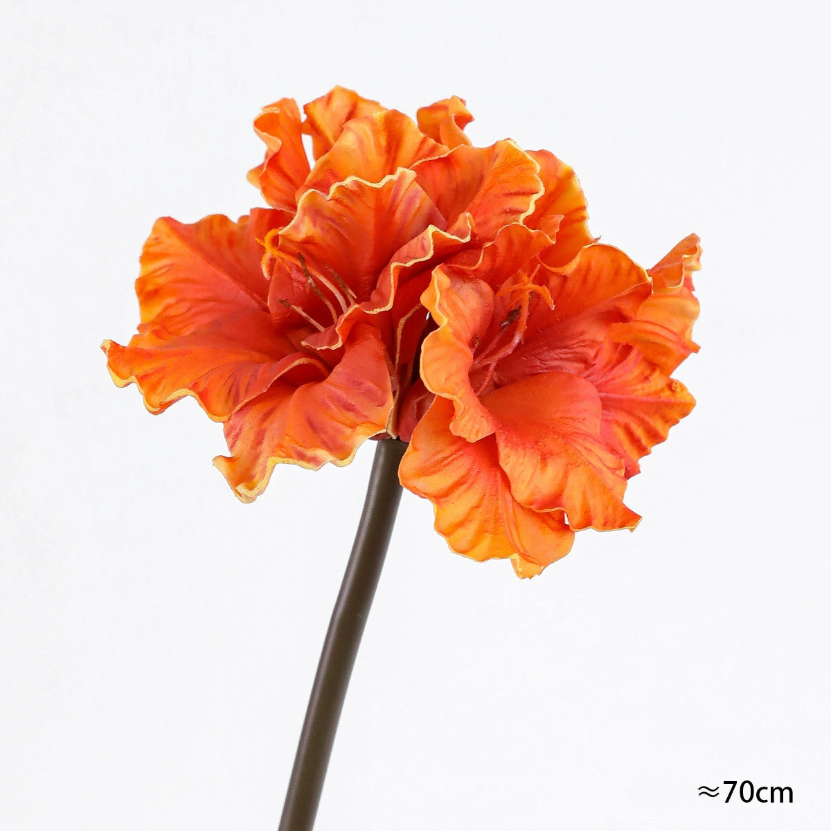 4-Kopf PU Kunstblumen, 70 cm, handgefertigt, realistisch, Farben: Grün, Lila, Braun, Orange – ideal für Hochzeiten, Cafés & Einzelhandel