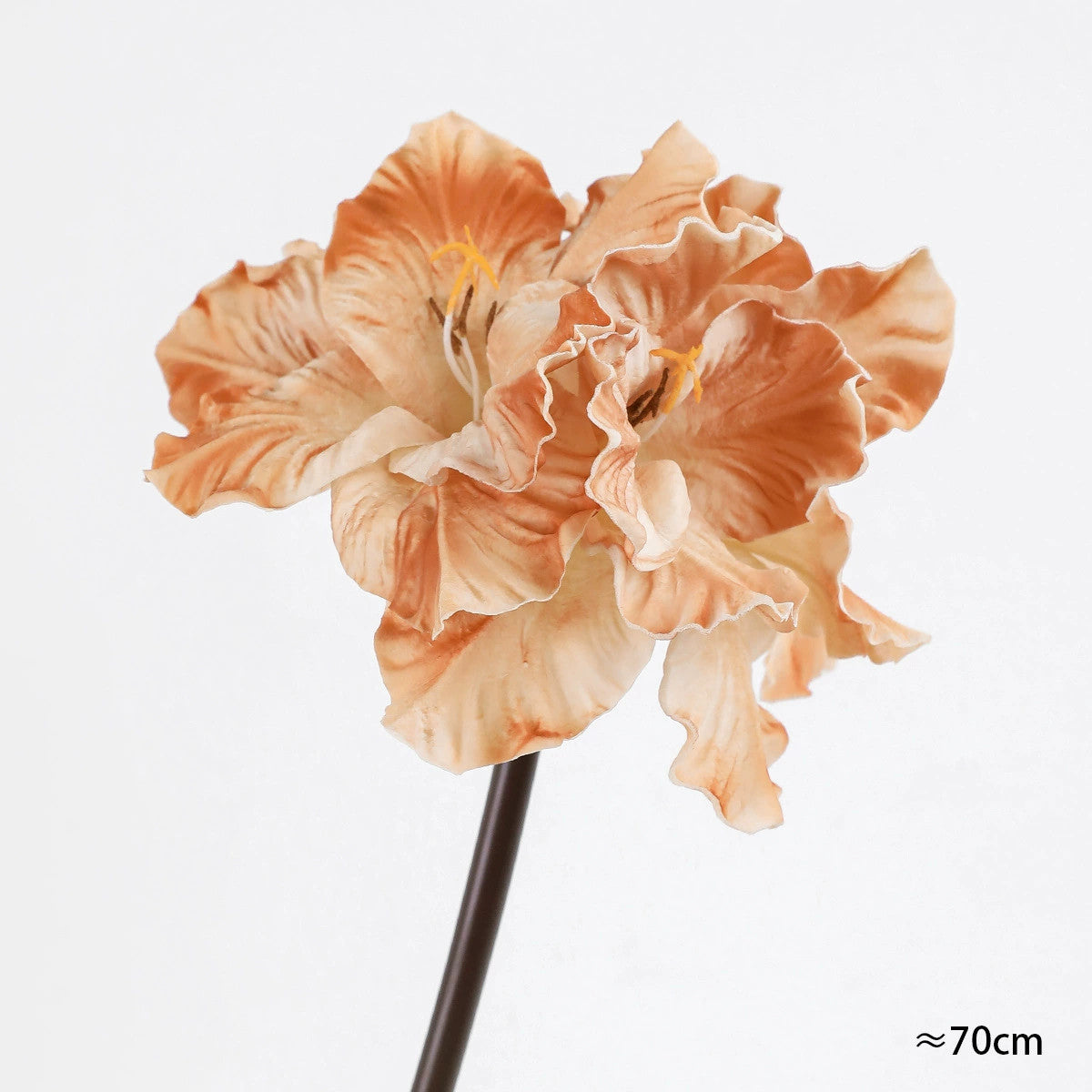 4-Kopf PU Kunstblumen, 70 cm, handgefertigt, realistisch, Farben: Grün, Lila, Braun, Orange – ideal für Hochzeiten, Cafés & Einzelhandel