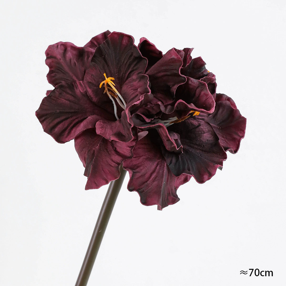 4-Kopf PU Kunstblumen, 70 cm, handgefertigt, realistisch, Farben: Grün, Lila, Braun, Orange – ideal für Hochzeiten, Cafés & Einzelhandel