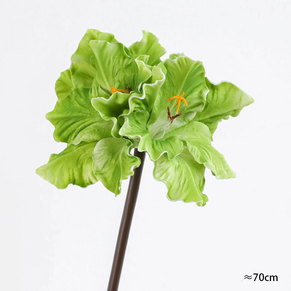 4-Kopf PU Kunstblumen, 70 cm, handgefertigt, realistisch, Farben: Grün, Lila, Braun, Orange – ideal für Hochzeiten, Cafés & Einzelhandel